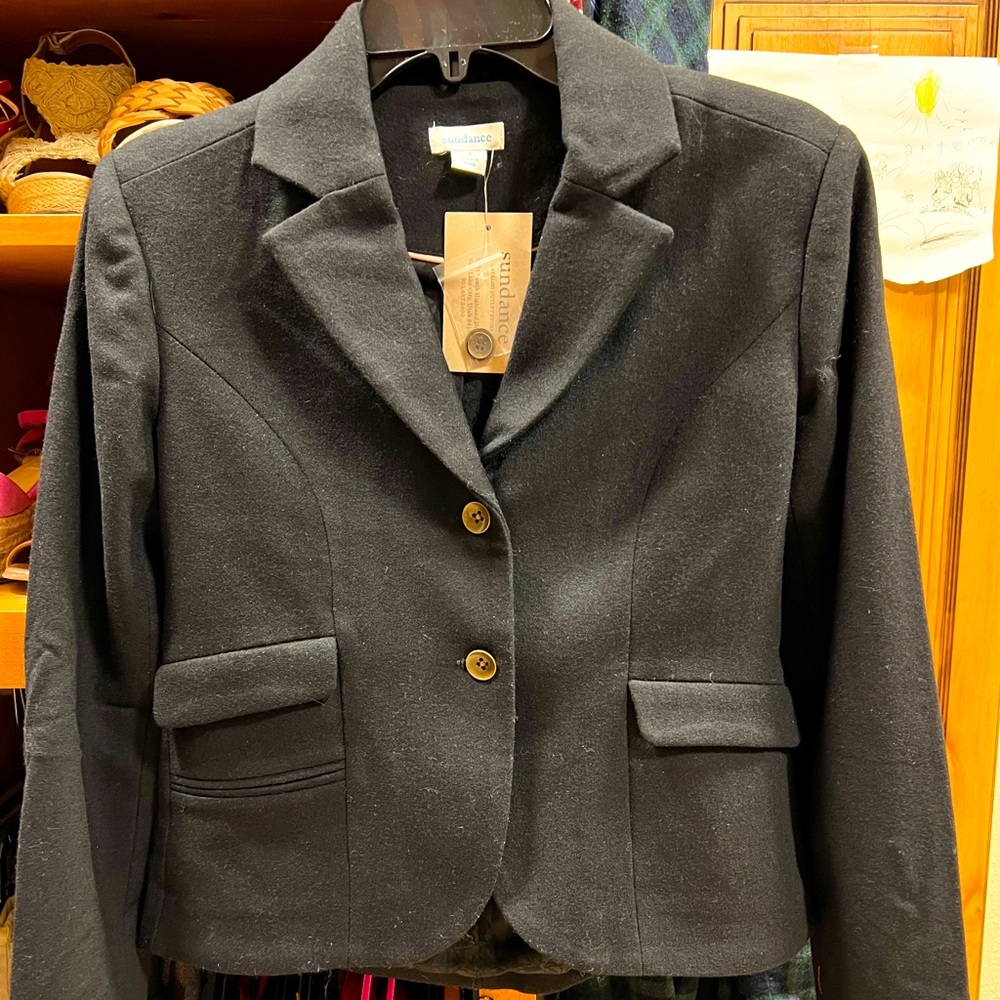 NWT Sundance Catalog black wool blazer
